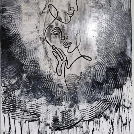 🖤 Cuadro Abstracto “Encuentro” – 50 x 70 cm – Arte Contemporáneo 🖤